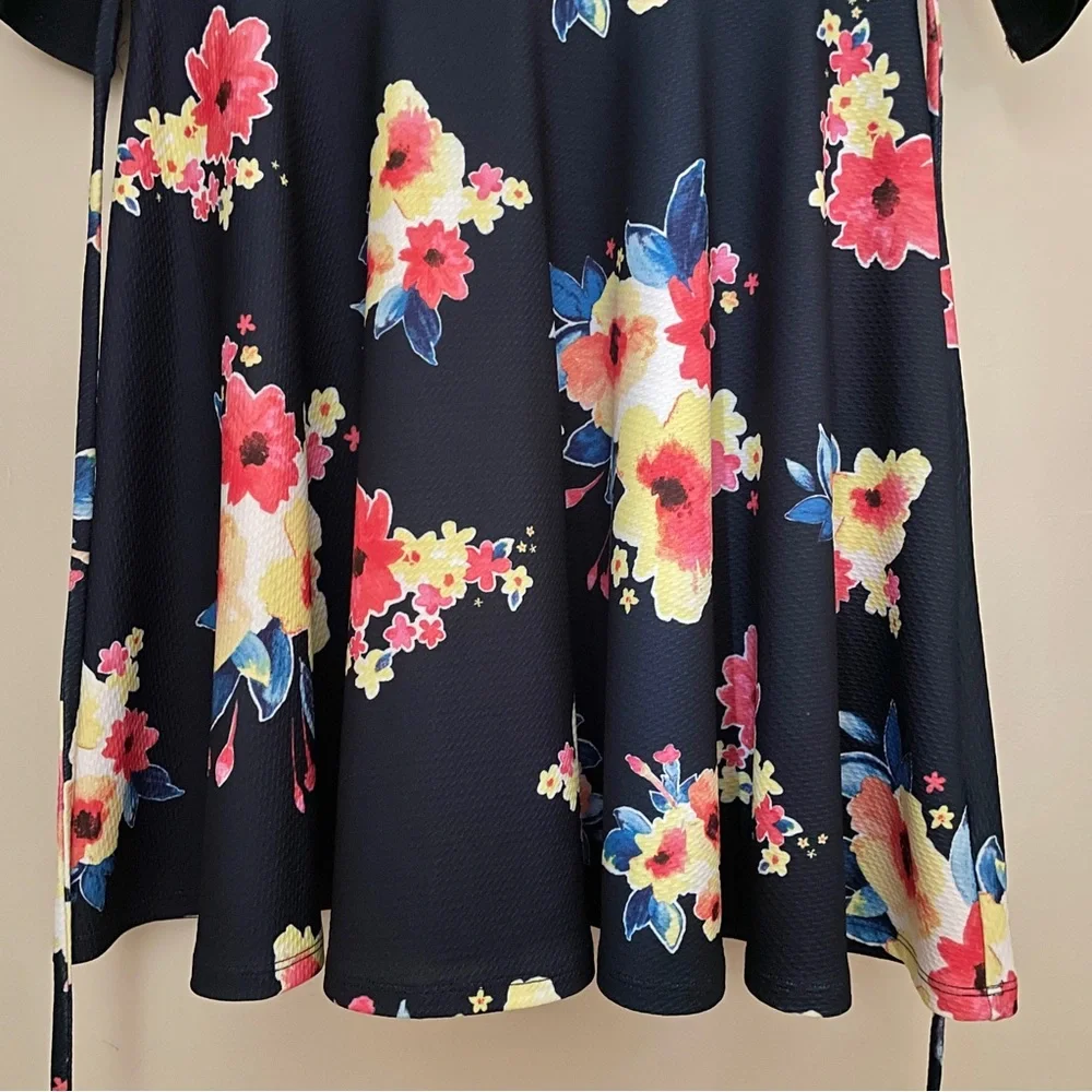 Justice Navy and Multicolor Floral Dress